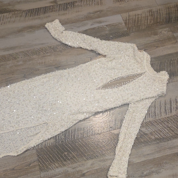 Fashion Nova Sparkling Backless Dress - White - Picture 9 of 16
